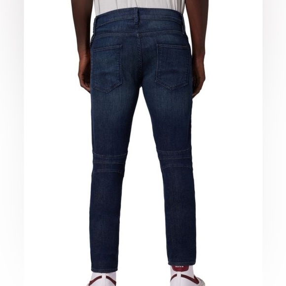 Hudson Blake Slim Straight Ethan Biker Skinny Dark Wash Denim Jeans - Picture 2 of 5